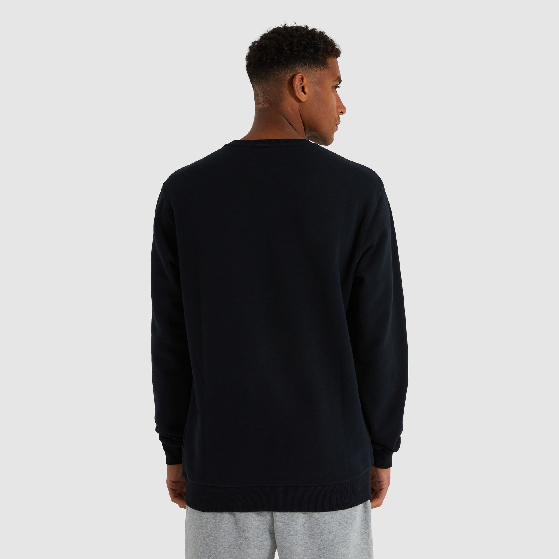 Buy Ellesse men crew neck brand logo long sleeves sweatshirts black Online
